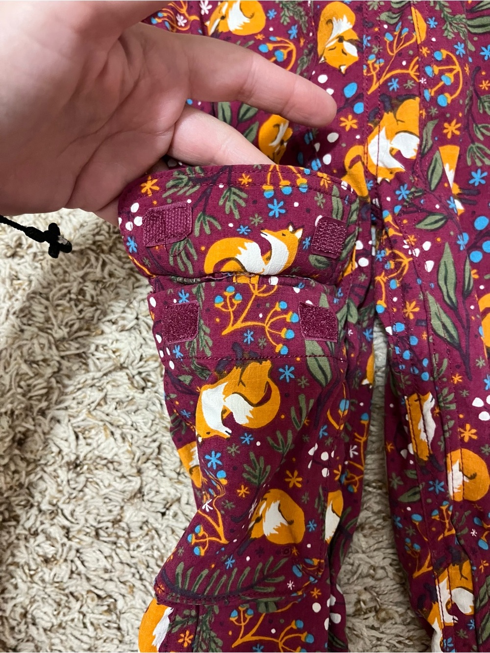 Kids' Heirloom Gardening Bib Overalls Fox Foliage flowers - Picture 10 of 10